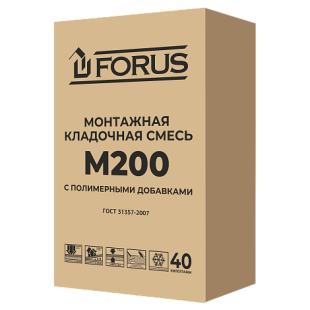 Монтажная кладочная смесь с полимерными добавками Форус М-200